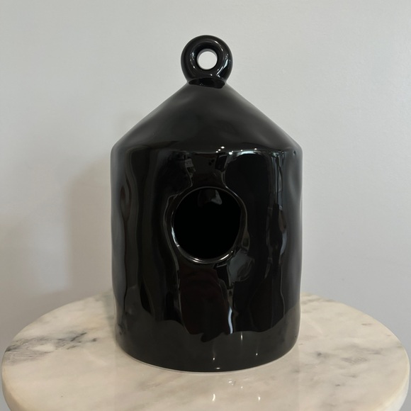 Kathy Diep Black Ceramic Birdhouse - Picture 1 of 7